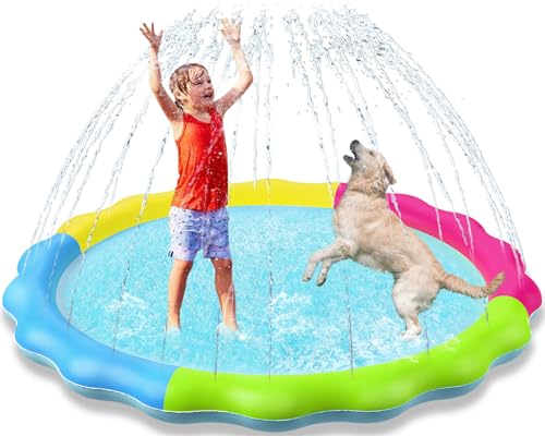 Jasonwell Kids Dog Splash Pad Sprinkler Jasonwell Non Slip Dog Sprinkler Pad Splash Pool Puppy Dogs Pool Summer Outdoor Water Toys Backyard Durable Splash Pad for Toddlers Kids Small Medium Large Dogs Pet - Image 1