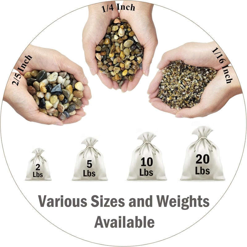 FANTIAN 5 Lb Pea Gravel for Fish Tank, 2/5 Inch Mixed Color River Rocks for Aquarium, Vase Fillers, Cactus Bonsai, Plant Soil Cover and Outdoor Garden Landscaping Rocks - Image 2