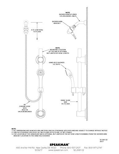 Speakman VS-1001-ADA-PC Versatile Polished Chrome ADA Plus Hand-held Shower System - Image 5