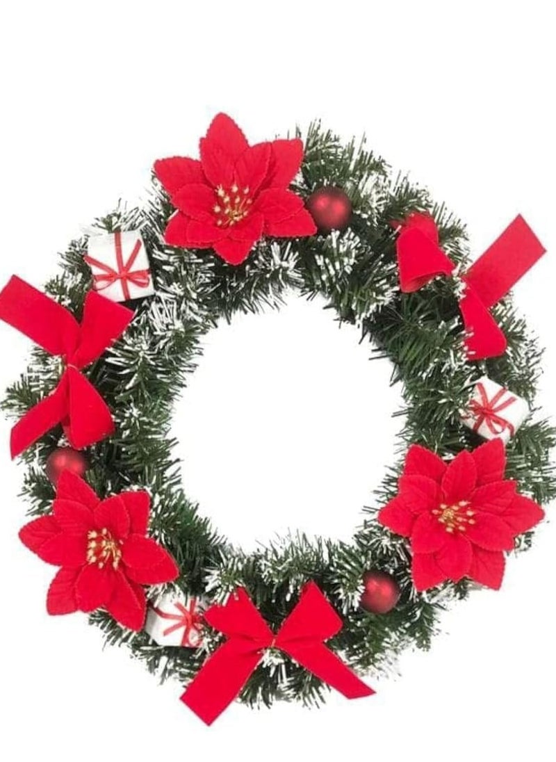 Generic Christmas Round Wreath for Christmas Decoration, Multi-Colour 