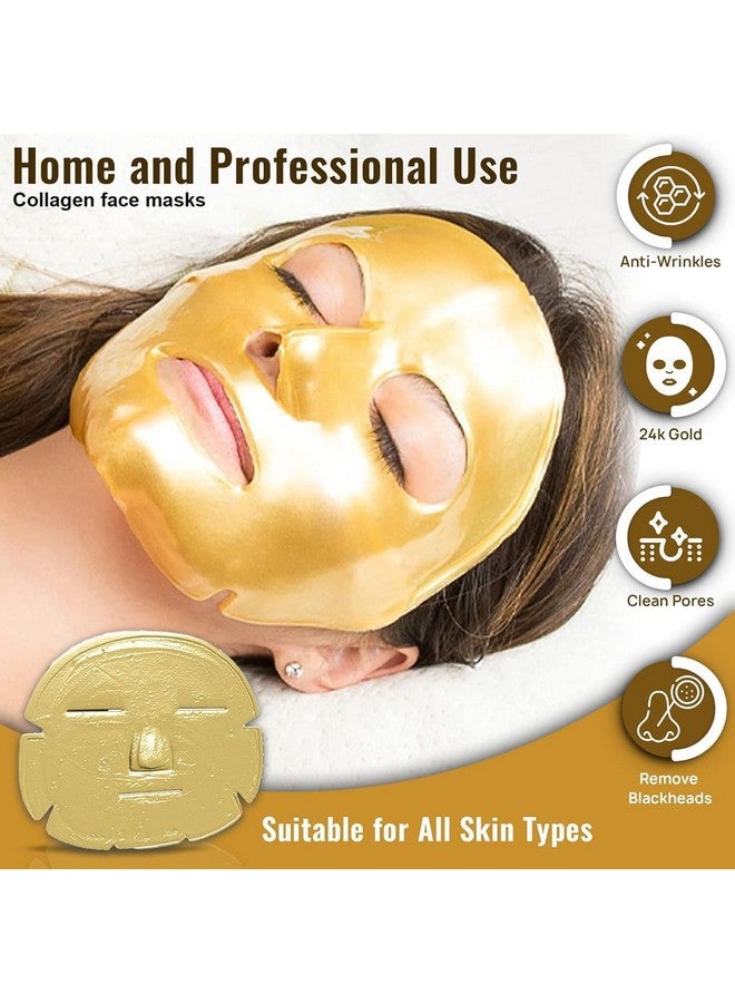 Deoxys 5 Pcs Gold Gel Collagen Facial Masks Gold Face Mask Moisturizing Facial Sheet Patch Deep Tissue Rejuvenation and Hydrates Skin - Image 2