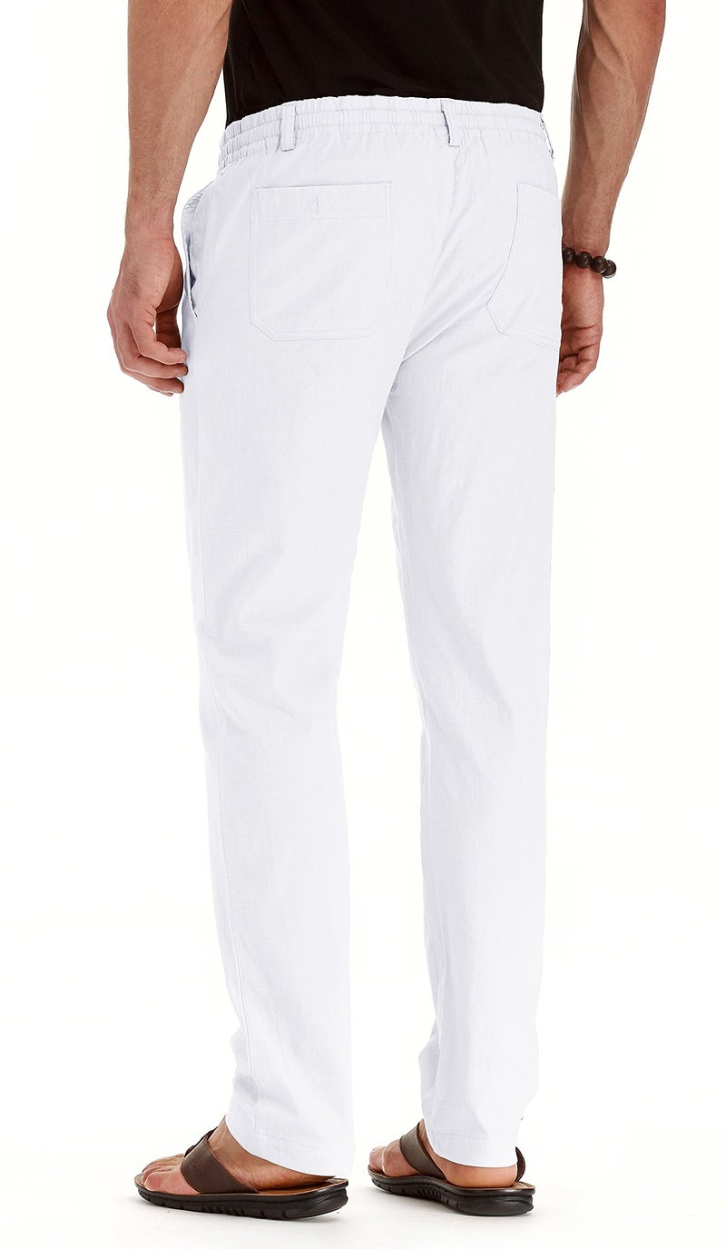 Sailwind Men's Drawstring Linen Pants Casual Summer Beach Loose Trousers - Image 2