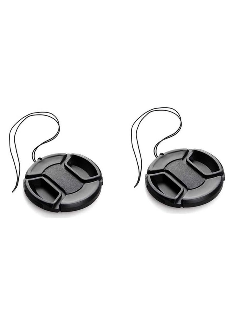 Coopic 2 x 37mm Lens Cap Front Cover Protector Snap On Center Pinch for Camera Canon Nikon Sony DSLR - Image 1