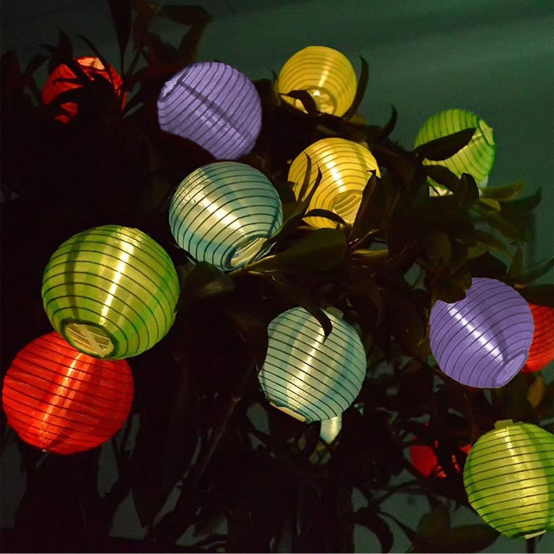 Vigdur Solar Lantern String Lights Waterproof Outdoor Indoor DecorativeString Lights Multicolor for Patio Garden Wedding Party Camping Bedroom Decor