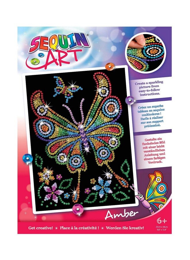 Sequin Art Red, Butterfly, Sparkling Arts and Crafts Picture Kit; Creative Crafts for Adults and Kids - Image 2