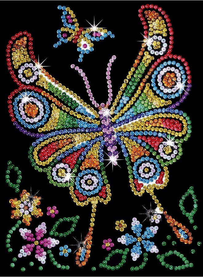 Sequin Art Red, Butterfly, Sparkling Arts and Crafts Picture Kit; Creative Crafts for Adults and Kids - Image 3
