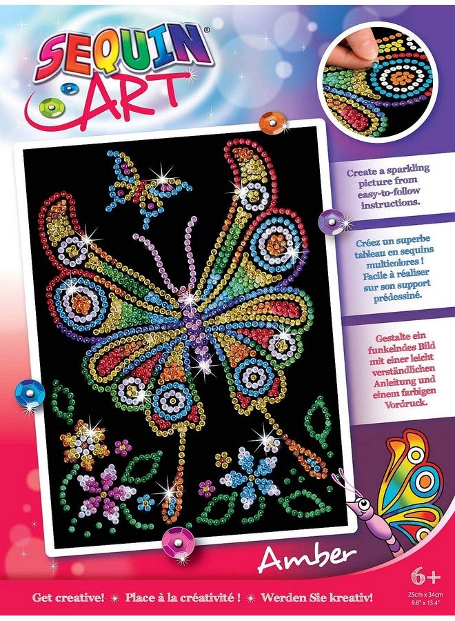 Sequin Art Red, Butterfly, Sparkling Arts and Crafts Picture Kit; Creative Crafts for Adults and Kids - Image 1