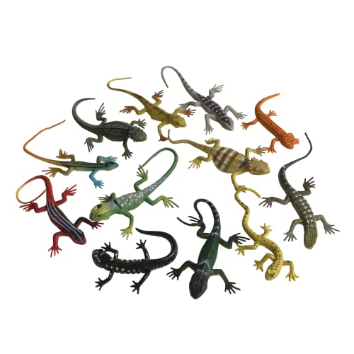 NAKIMO Plastic Lizard Toys Artificial Model Reptile Realistic Rubber Lizard Animal Figures for Halloween Party Decoration Practical Joke and Educational Toys 12Pcs - Image 1