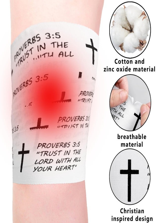 Eaureum 2Pcs Christian Athletic Tape 2IN X 23FT Cotton Zinc Oxied White Sports Tape for Sports, Cross Athletic Wrist Tape for Tennis, Religious Bible Verse Athlete Tape Christian Gifts for Men Women - Image 3
