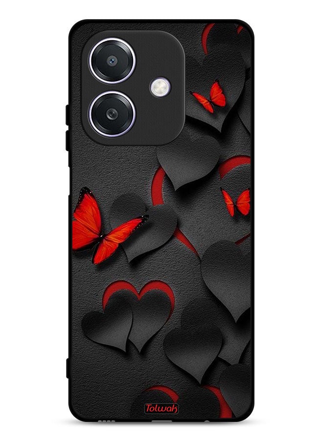 Tolwak Oppo A3 5G Protective Case Cover Hearts And Butterflies Pattern - Image 1