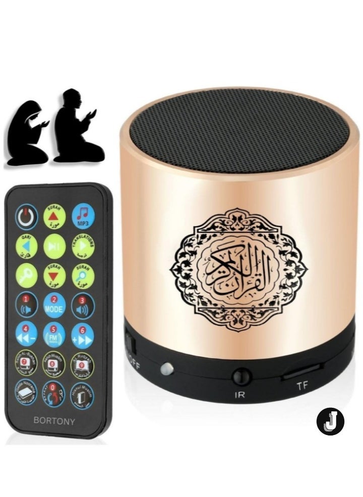 JAJEEK "SQ200 Portable Bluetooth Quran Speaker – 8GB MP3 Player with Remote Control, FM Radio, and Quran Translation (Golden)" - Image 1
