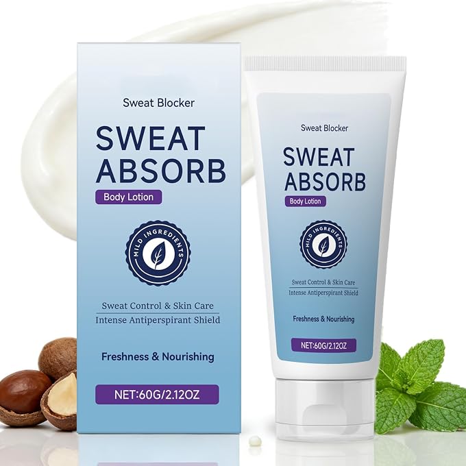 YOOJ Sweat Absorbing Body Lotion for Men & Women, Sweat Blocker & Face Antiperspirant, Fast-Drying Non-Greasy Sweat Control Cream, Long-Lasting Sweat Absorb & Fresh Skin Care - 60g Travel Size - Image 1
