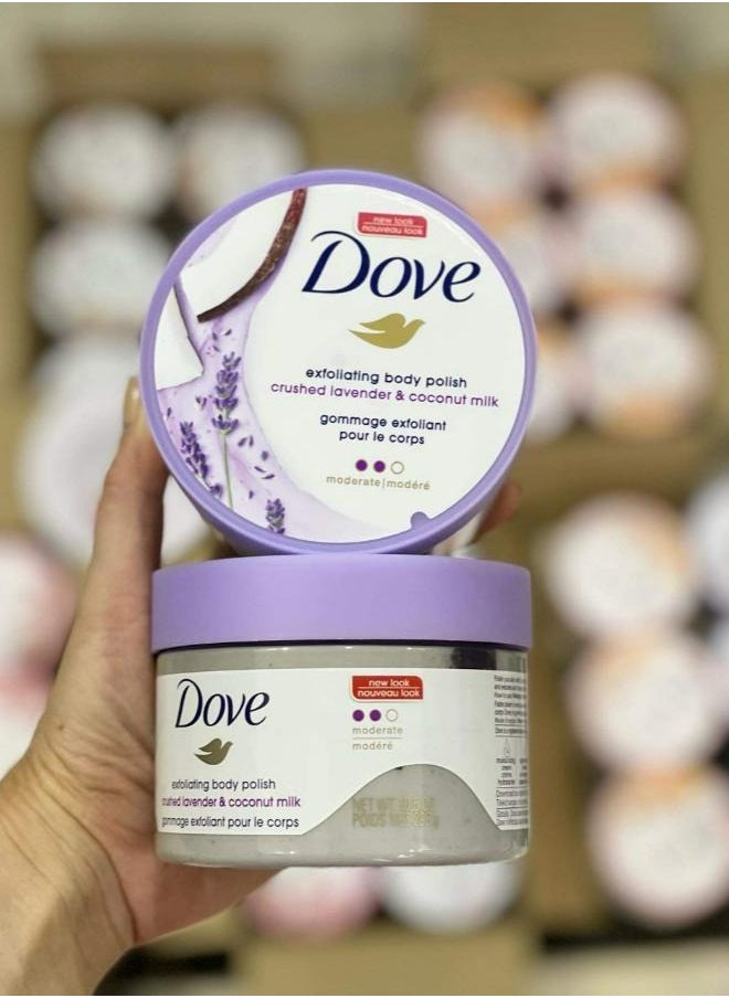 Dove - Exfoliating Body Polish Crushed Lavender And Coconut Milk 298 g - Image 1