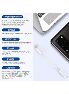 Ocean Samsung Usb-C to 3.5mm Audio Headphone Jack Adapter Type C, Type C Aux Audio Dongle Converter Compatible with  iPhone 15 Series, iPad, Samsung, Huawei, Xiaomi, etc Android Phone Model, White  - Image 4