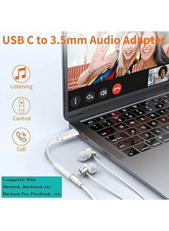 Ocean Samsung Usb-C to 3.5mm Audio Headphone Jack Adapter Type C, Type C Aux Audio Dongle Converter Compatible with  iPhone 15 Series, iPad, Samsung, Huawei, Xiaomi, etc Android Phone Model, White  - Image 3