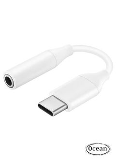 Ocean Samsung Usb-C to 3.5mm Audio Headphone Jack Adapter Type C, Type C Aux Audio Dongle Converter Compatible with  iPhone 15 Series, iPad, Samsung, Huawei, Xiaomi, etc Android Phone Model, White  - Image 1