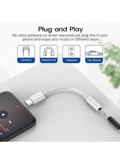 Ocean Samsung Usb-C to 3.5mm Audio Headphone Jack Adapter Type C, Type C Aux Audio Dongle Converter Compatible with  iPhone 15 Series, iPad, Samsung, Huawei, Xiaomi, etc Android Phone Model, White  - Image 2
