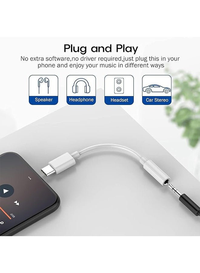 أوشن سامسونج USB - C إلى 3.5mm سماعة الصوت جاك محول جيم ، جيم نوع aux الصوت التشفير الكلب محول متوافق مع اي فون 15 سلسلة ، آي باد ، سامسونج ، هواوي ، الدخن وغيرها من نماذج الروبوت ، أبيض  - Image 2