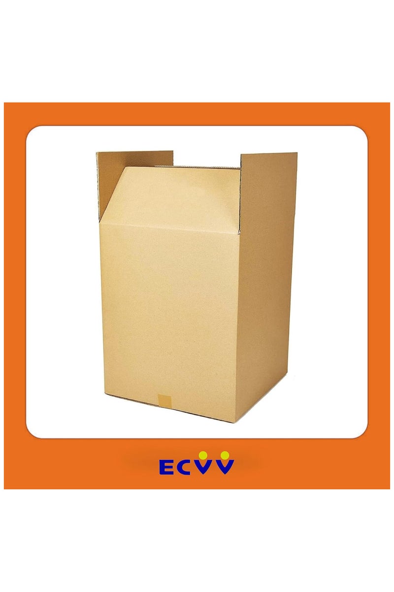 ECVV 10 Pack Large Double Wall 100% Recyclable Corrugated Cardboard Moving Boxes with 32 KG Capacity | 45 x 45 x 70 cm | Brown Carton Boxes for Packaging, Shipping and Storage, 5 ply | Brown - Image 3