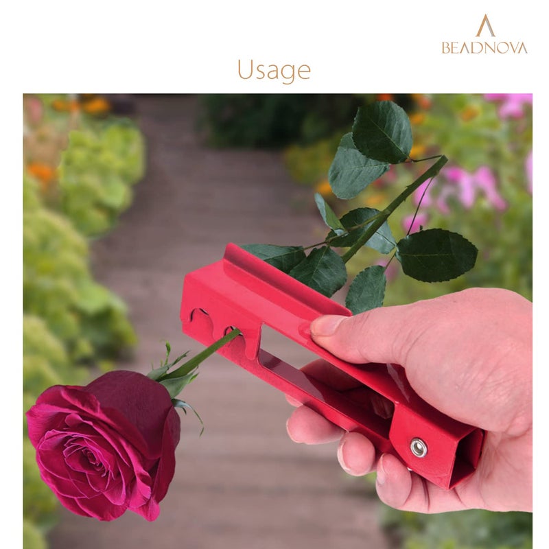 BEADNOVA Rose Thorn Stripping Tool Stripper Metal Stripper Thorn Remover for Floral DIY and Gardening (3pcs, Red Green and Pink) - Image 4