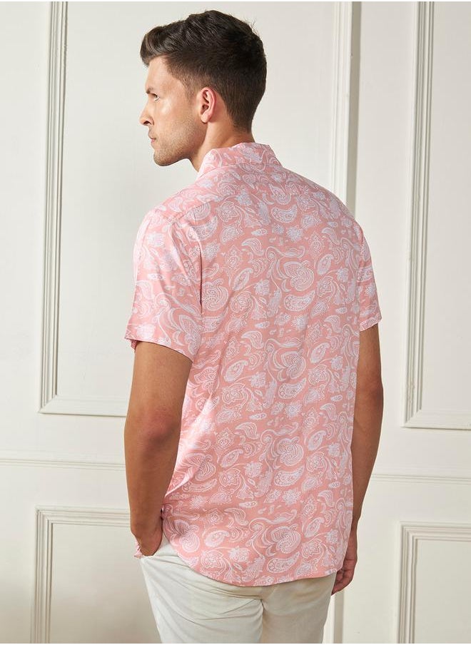 Dennis Lingo Paisley Print Casual Shirt with Button Placket by Styli  - Image 4