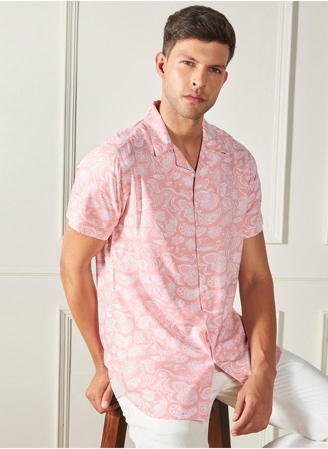 Dennis Lingo Paisley Print Casual Shirt with Button Placket by Styli  - Image 1