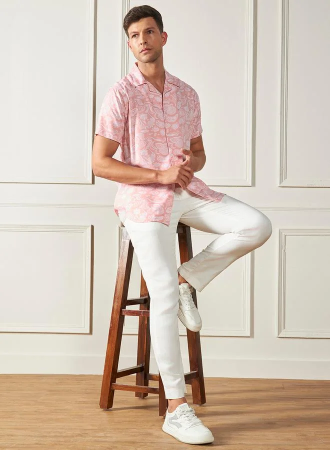 دينيس لينغو Paisley Print Casual Shirt with Button Placket by Styli