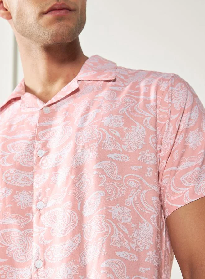 دينيس لينغو Paisley Print Casual Shirt with Button Placket by Styli