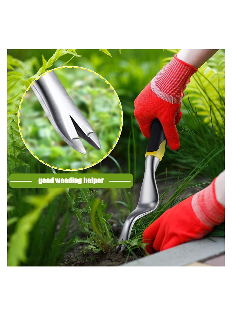 SYOSI Hand Tool Garden Best Tools Garden Removal Gardening Puller with Ergonomic Handle for Garden Lawn Farmland Transplant (Yellow) 2 Pieces - Image 4