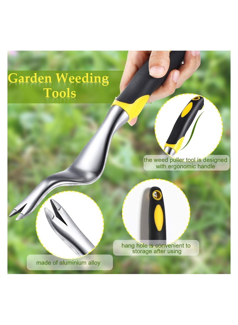 SYOSI Hand Tool Garden Best Tools Garden Removal Gardening Puller with Ergonomic Handle for Garden Lawn Farmland Transplant (Yellow) 2 Pieces - Image 2