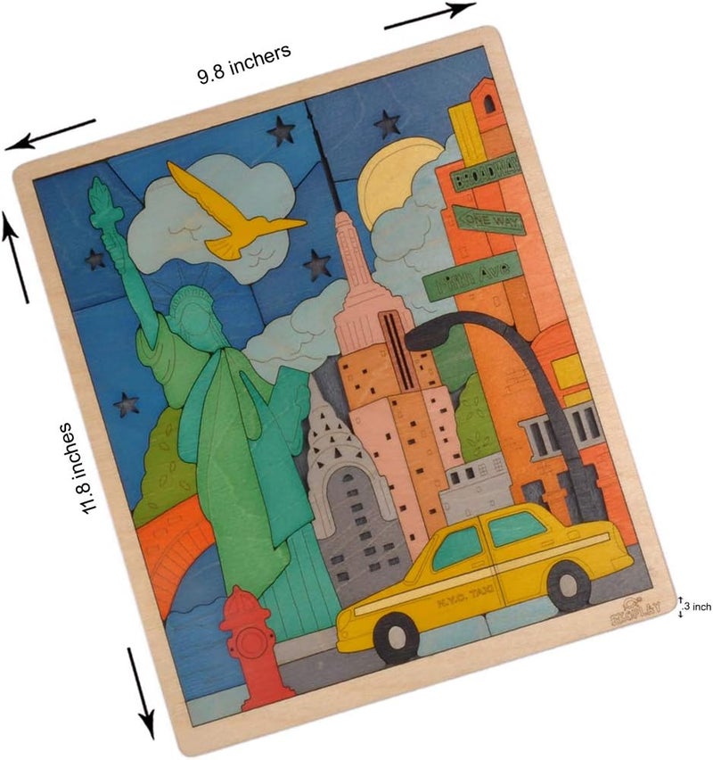 EKOPLAY ’s New York Puzzle for School Kids, 75 Piece Jigsaw Puzzle, Learning Educational Toys Gifts for Boys Girls. Discover City Puzzle Series. - Image 2
