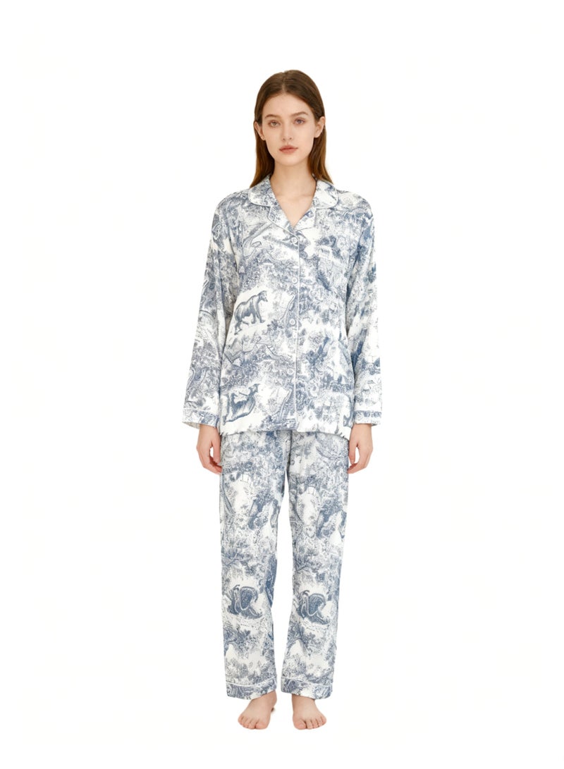 WOMEN'S PAJAMA-LONG SHIRT AND LONG PANTS, AUTUMN NEW STYLE - Image 1