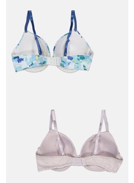 CXL by Christian Lacroix Women 2 Pieces Printed Padded Bra, Grey  - Image 2