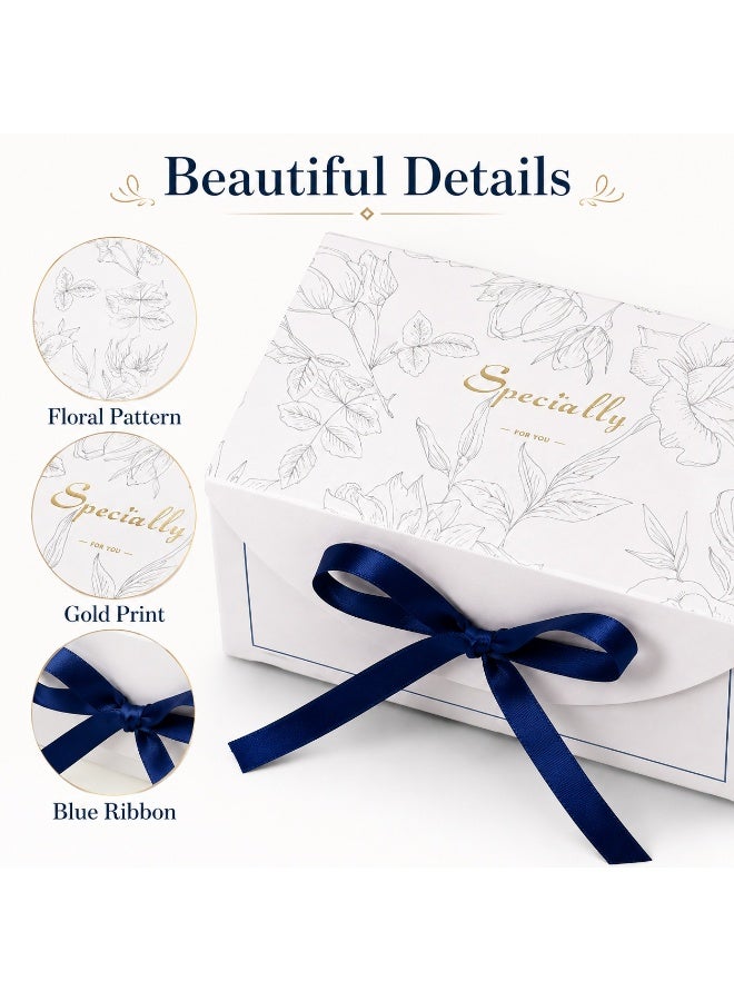 LYNLYN 10 Pack Elegant Gift Boxes, Wedding Favor Boxes, Blue Ribbon Candy Boxes for Sweets Small Gifts Party Favors Special Occasions - Image 3