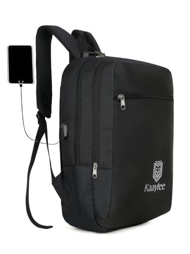 Kaaytee Zephyr Backpack Bag with 15.6 Inch Laptop Compartment, USB Charging Port & Organizer Pocket for Men Women Boys Girls- (Black) - Image 5