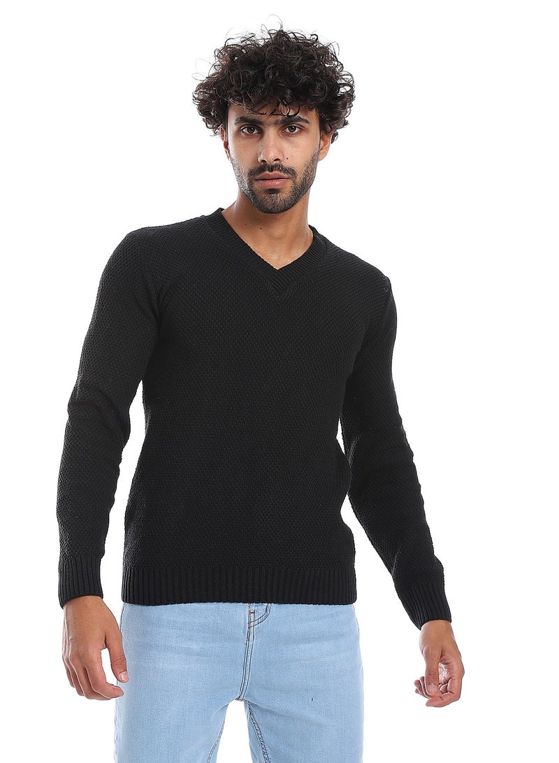 Caesar Wool Mens Pullover With V Neck  - Image 1
