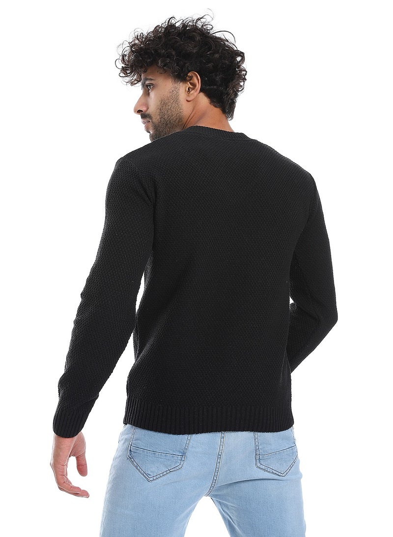 Caesar Wool Mens Pullover With V Neck  - Image 3