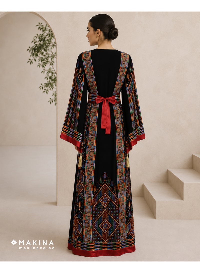 MAKINA Fallahi Thobe with Arabian Embroidery and Japanese Mubrad Fabric - Image 2