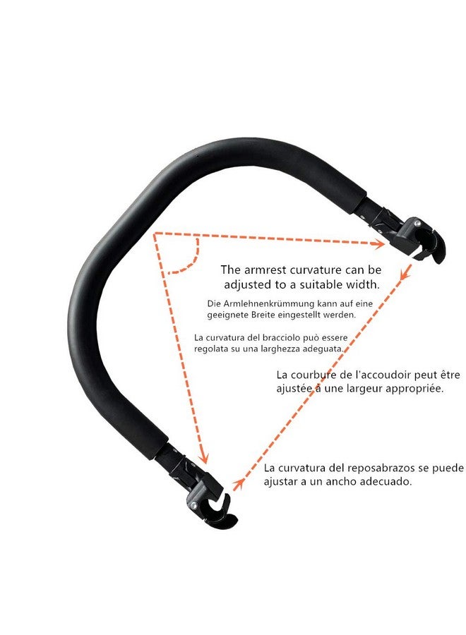 Ezkindheit Baby Stroller Bumper Bar for BBZYOYO,Armrest, Handle, Crossbar,Stroller Accessories Exclusively Compatible with BBZYOYO (Verify Your Stroller First),Black PU Leather - Image 3