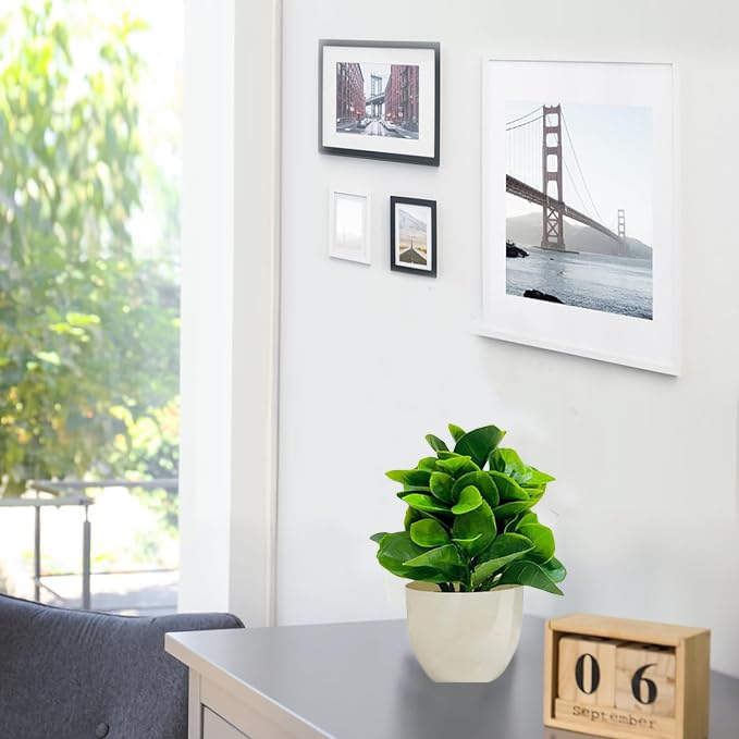 ATEVON White Pot Artificial Flower Plants: Ideal for Home Office Decor in Bedrooms, Living Rooms, and Balconies - Image 2