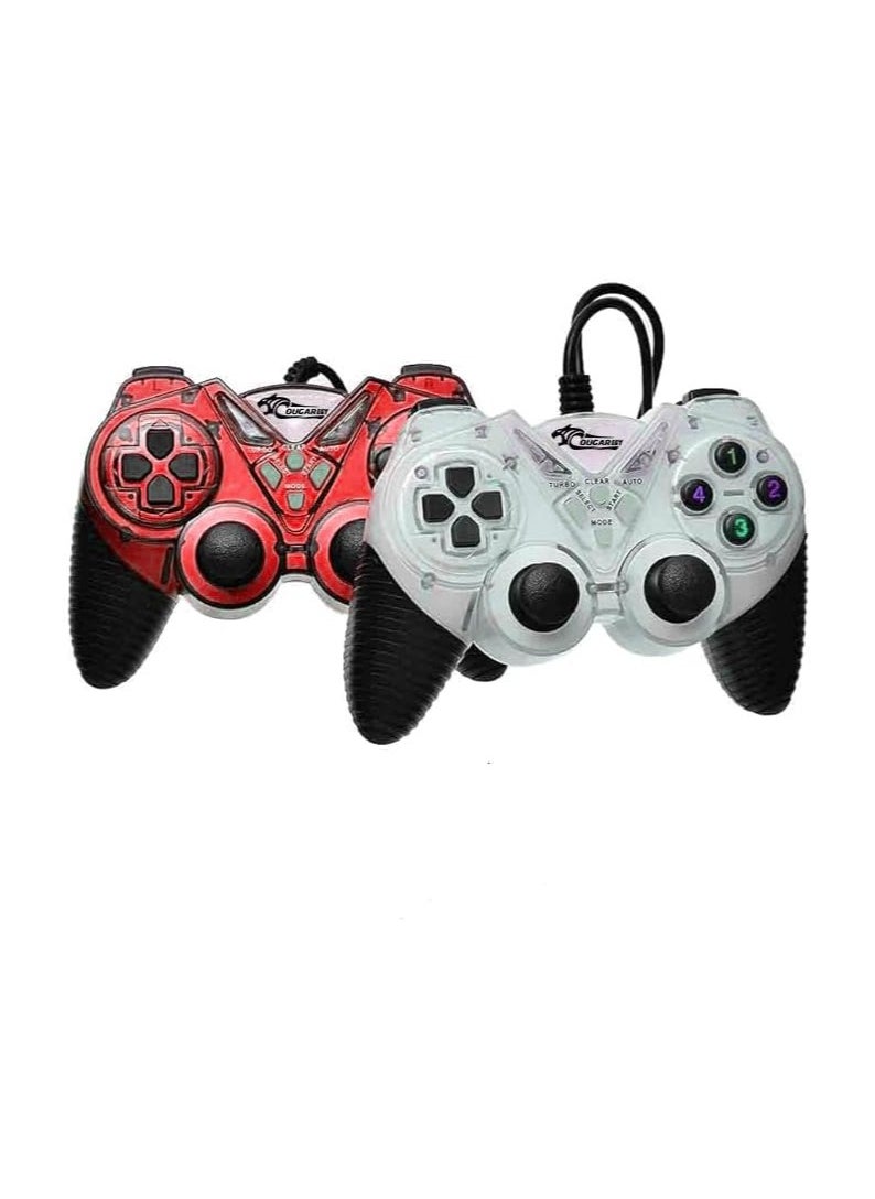 Cougar - COUGAR-EGY (9082) USB Wired Double Gamepad Turbo Controller with Vibration Function For PC or Laptop, 1.5 Meter (RED&WHITE) - Image 1