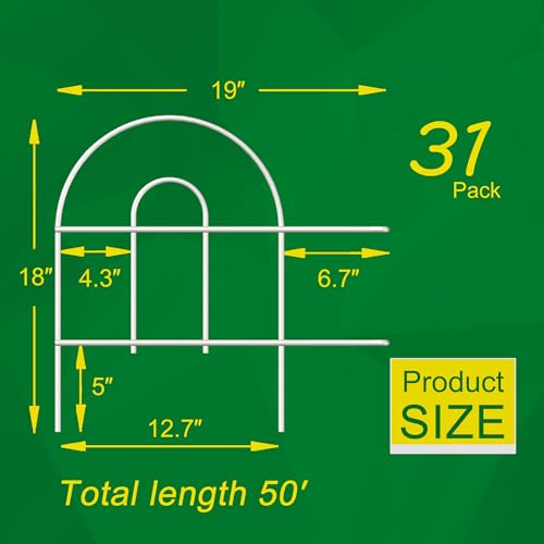 FOREHOGAR Decorative White Garden Fence Border 18in X50ft Outdoor Metal Wire Garden Fencing Flower Bed Folding Fences Panel Patio Edging Landscape for Yard - Image 3