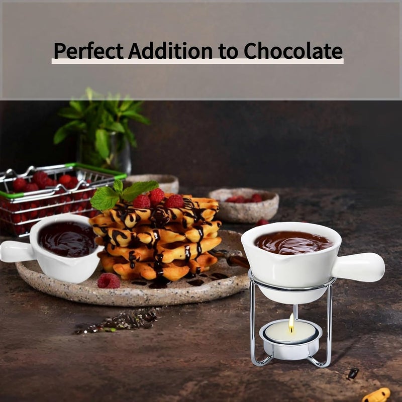 Reasmi Reasim Butter Warmer Set For Seafood  Lobster & Crab  Drawn Butter Melter For Chocolate & Cheese  Fondue & Seafood Boil Party Supplies  Set Of 4 With 20 Tealight Candles - Image 5