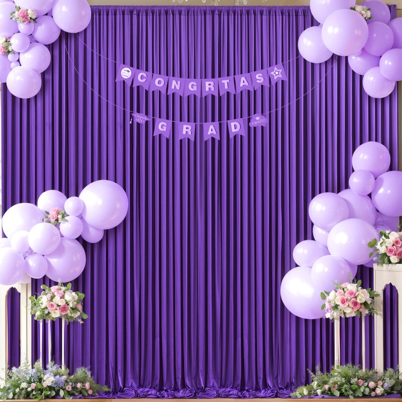 Suppromo 10ft x 7ft Purple Backdrop Curtain for Parties Purple Wrinkle Free Backdrop Drapes Panels for Wedding Birthday Party Baby Shower Photo Photography Polyester Fabric Background Decoration