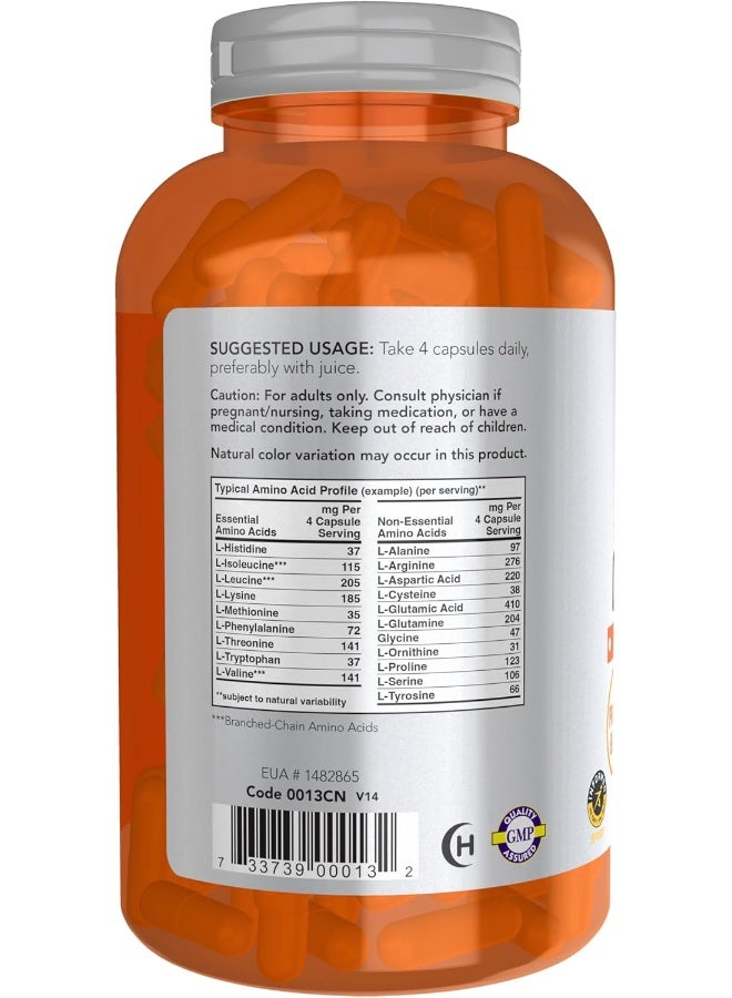 NOW Foods - Amino Complete Supplement - 360 Capsules - Image 3