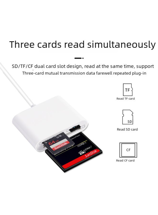 Neutral For Apple 15promax Mobile Phone Type-c Card Reader Tf Card Sd Camera Cf Card Three-in-one Adapter - Image 4