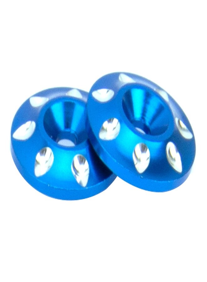 Vgoohobby 2Pcs Vgoohobby RC Metal Rear Wing Buttons Gasket,Universal Rear Fixed Tail Protection Spacer for 1/10 RC Off Road Short Truck Buggy Racing Car (Blue) - Image 2