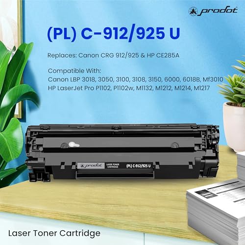 ProDot 912/925 Toner Cartridge Replaces Canon CRG 912/925, HP CE285A Compatible with Canon LBP 3018/3050/3100/3108/3150 HP P1102/P1102w/M1132/M1212 I 1500 Page Yield I 1 Year Warranty (1 PC) - Image 2