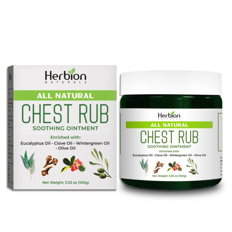 HERBION Naturals Chest Rub Soothing Ointment with Soothing Vapors for Adults Children 2 Relieves Cough Cold Nasal Chest Congestion Reduces Muscle Joint Aches 353 Oz Pack of 1 - Image 2