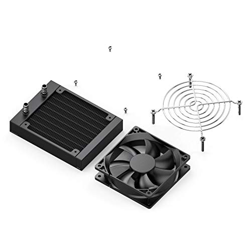 Clyxgs Water Cooling Radiator,12 Pipe Aluminum Heat Exchanger Radiator with Fan for PC CPU Computer Water Cool System DC12V 120mm Black - Image 5